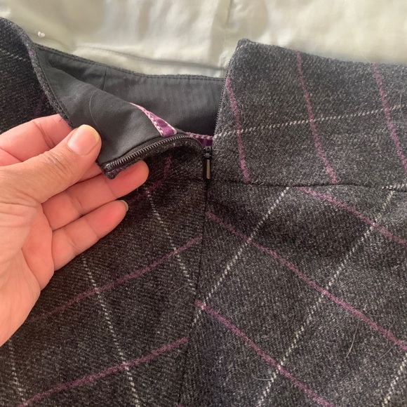 Checkered skirt, Fully lined , side zipper. - Picture 3 of 5